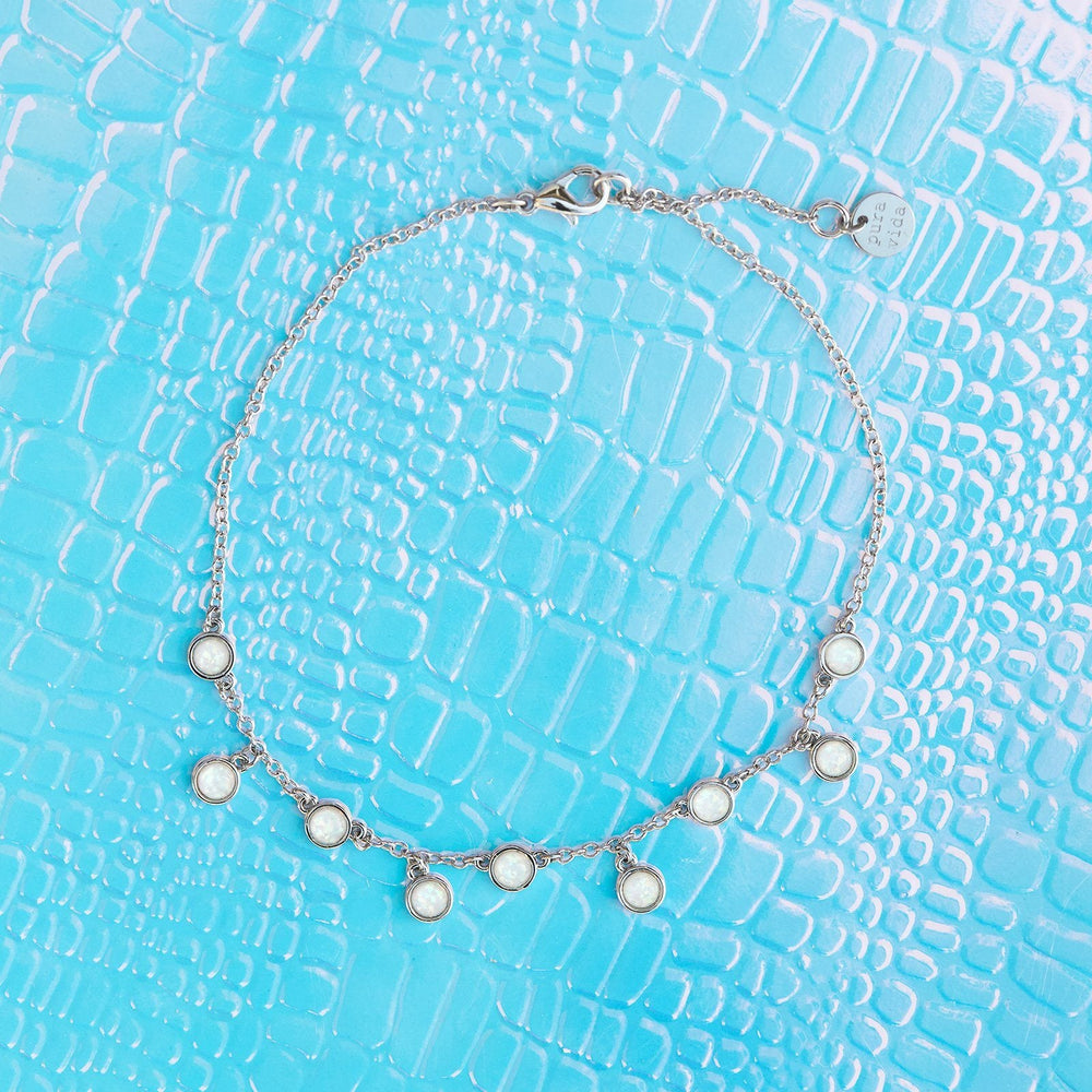 Delicate Opal Chain Anklet 3