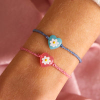 Daisy Heart Bead Charm Bracelet Gallery Thumbnail