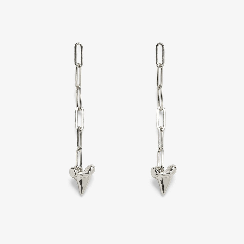 Shark Tooth Chain Earrings 1