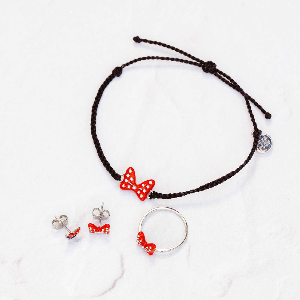 Disney Minnie Mouse Enamel Bow Charm Bracelet 6