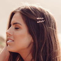 Enamel Wave Hair Barrettes (Set of 2) Gallery Thumbnail