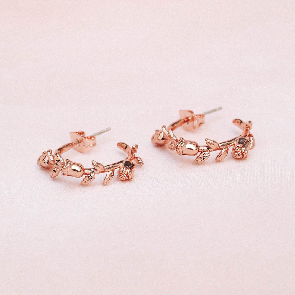 Disney Belle Rose Hoop Earrings 3