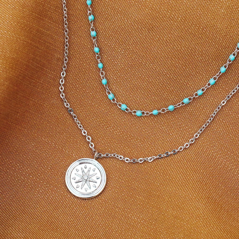 Disney Pocahontas Compass Coin Layered Necklace 4