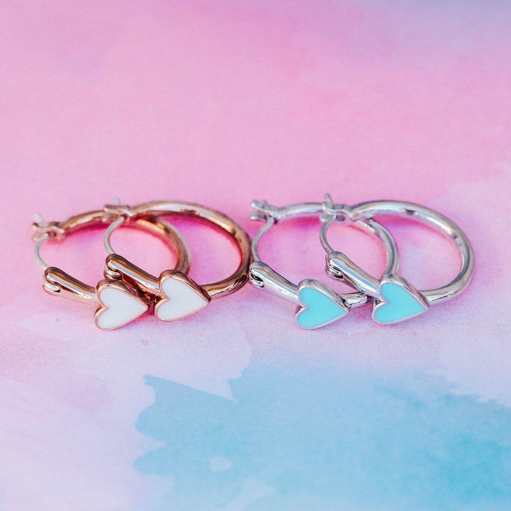 Petite Heart Hoop Earrings 8