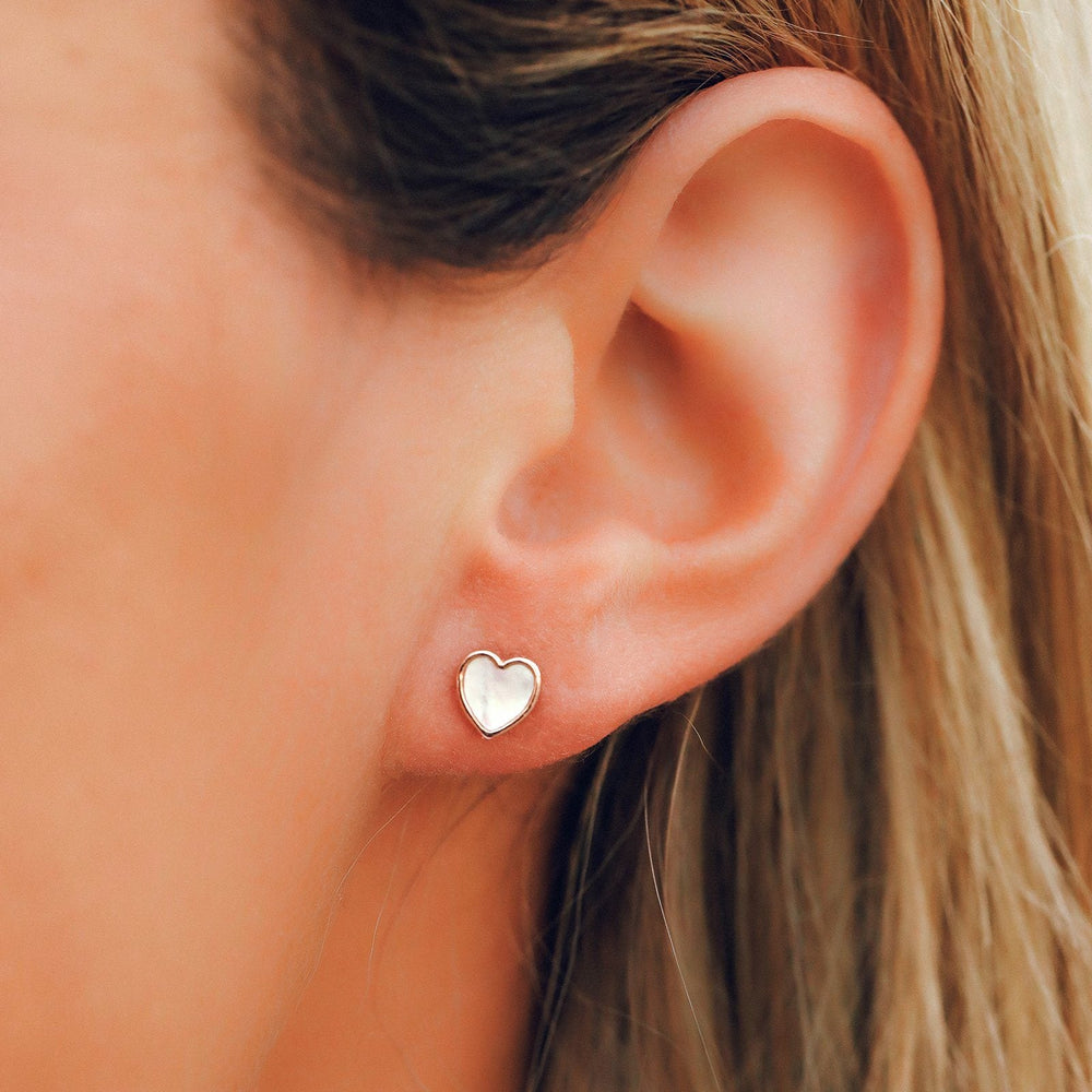 Heart of Pearl Stud Earrings 3