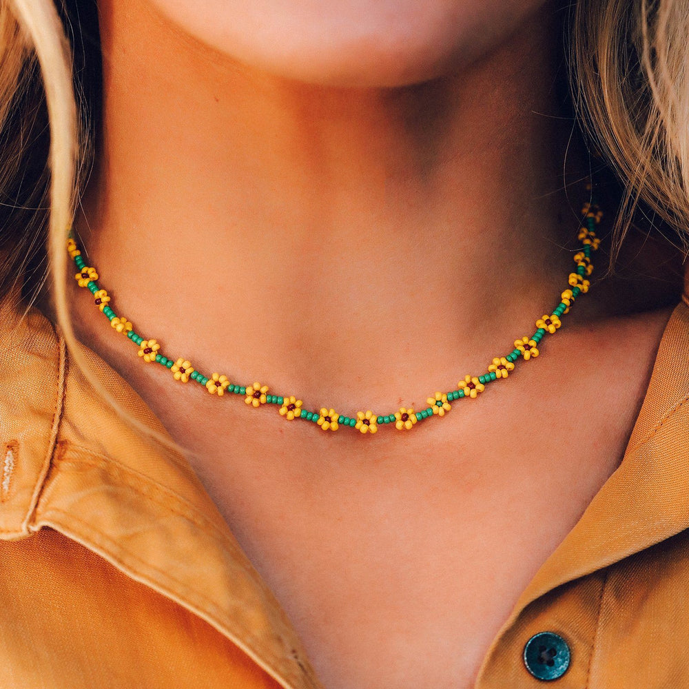 Sunflower Seed Bead Choker 3