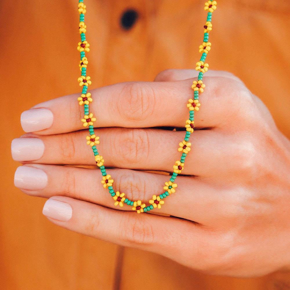 Sunflower Seed Bead Choker 4