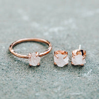 Raw Crystal Ring + Earring Set Gallery Thumbnail