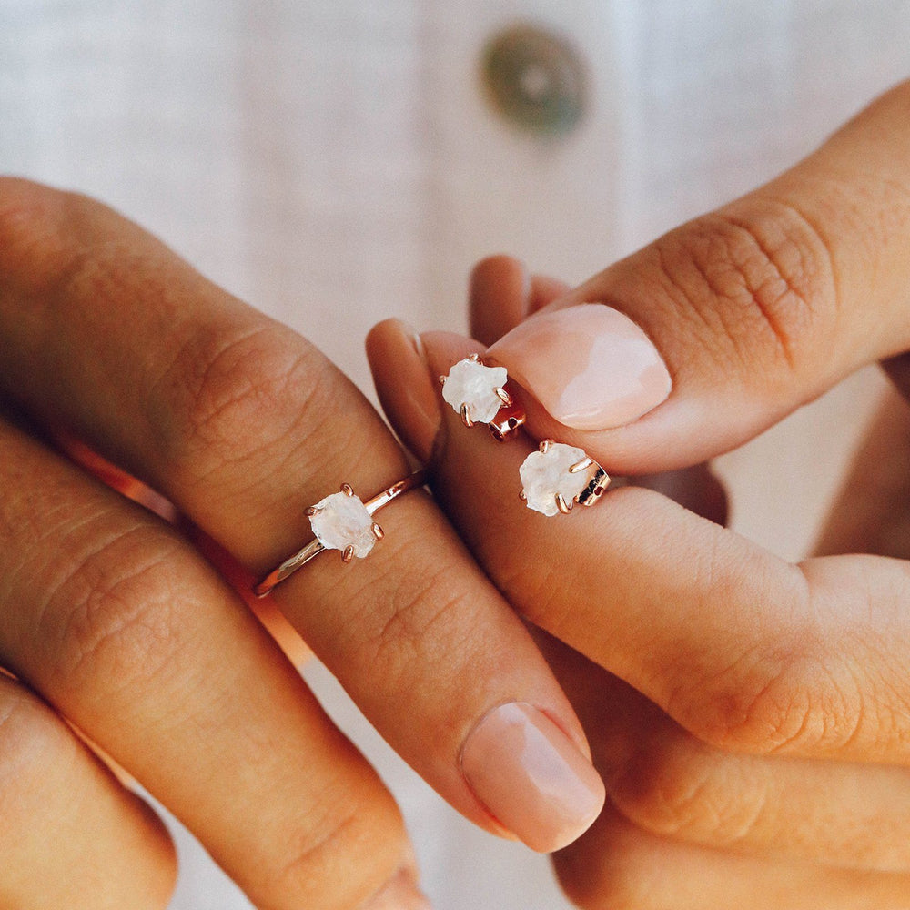 Raw Crystal Ring + Earring Set 2