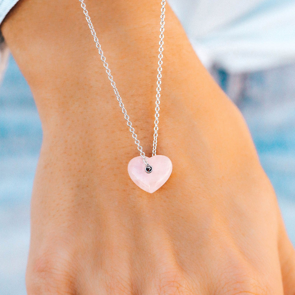 Rose Quartz Heart Necklace 4