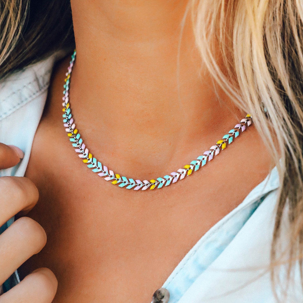 Rainbow Chevron Choker 3