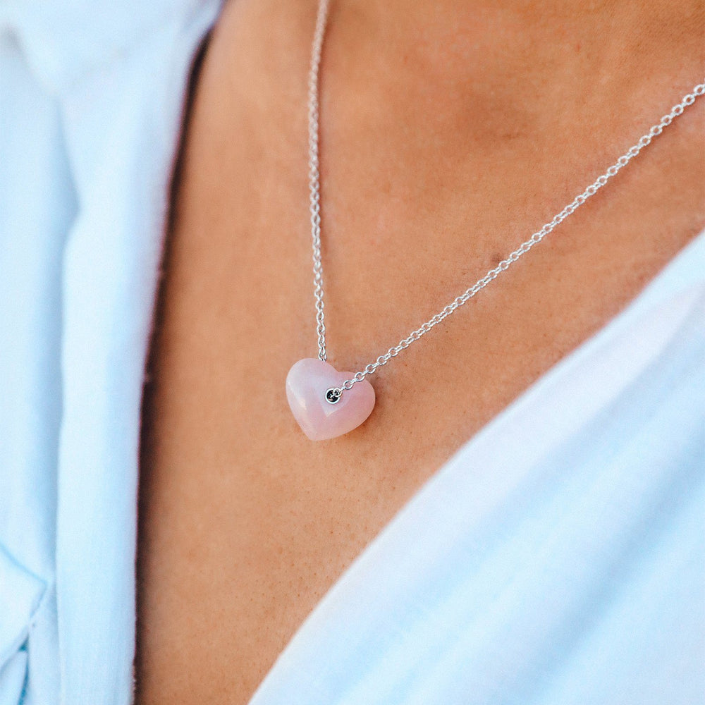 Rose Quartz Heart Necklace 3