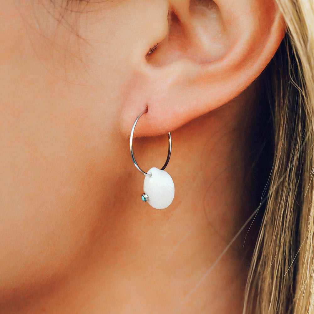 Real Shell Hoop Earrings 3