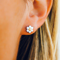 Gemstone Daisy Earrings Gallery Thumbnail