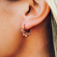 Mini Coin Huggie Earrings Gallery Thumbnail