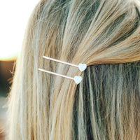 Pearlized Heart Hair Pins (Set of 2) Gallery Thumbnail