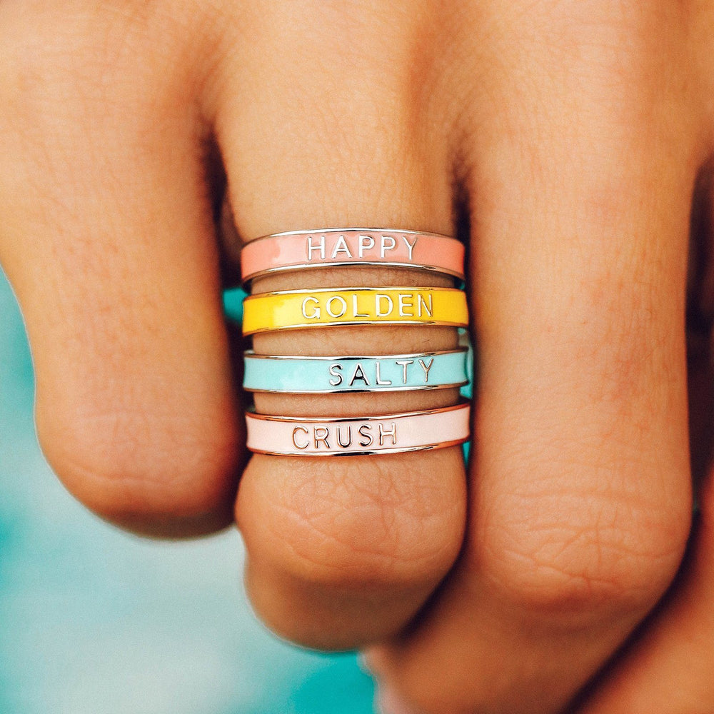 Salty Enamel Word Ring 2