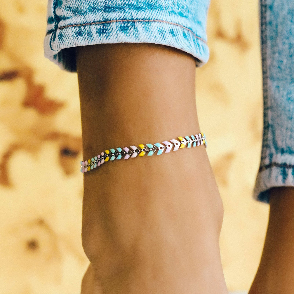 Rainbow Chevron Anklet 3