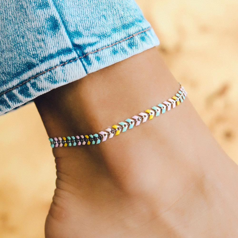 Rainbow Chevron Anklet 2