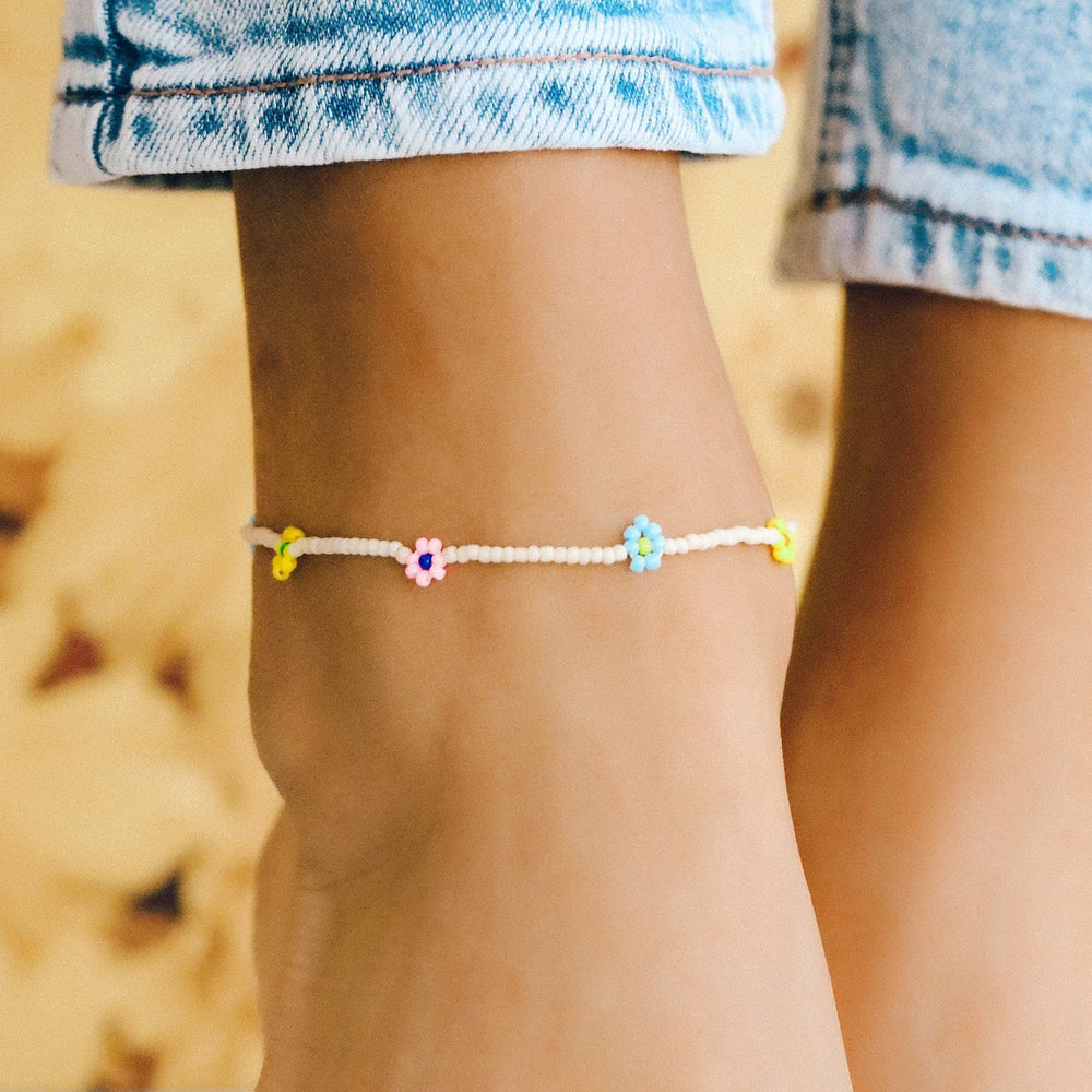 Beaded Flower Anklet 3