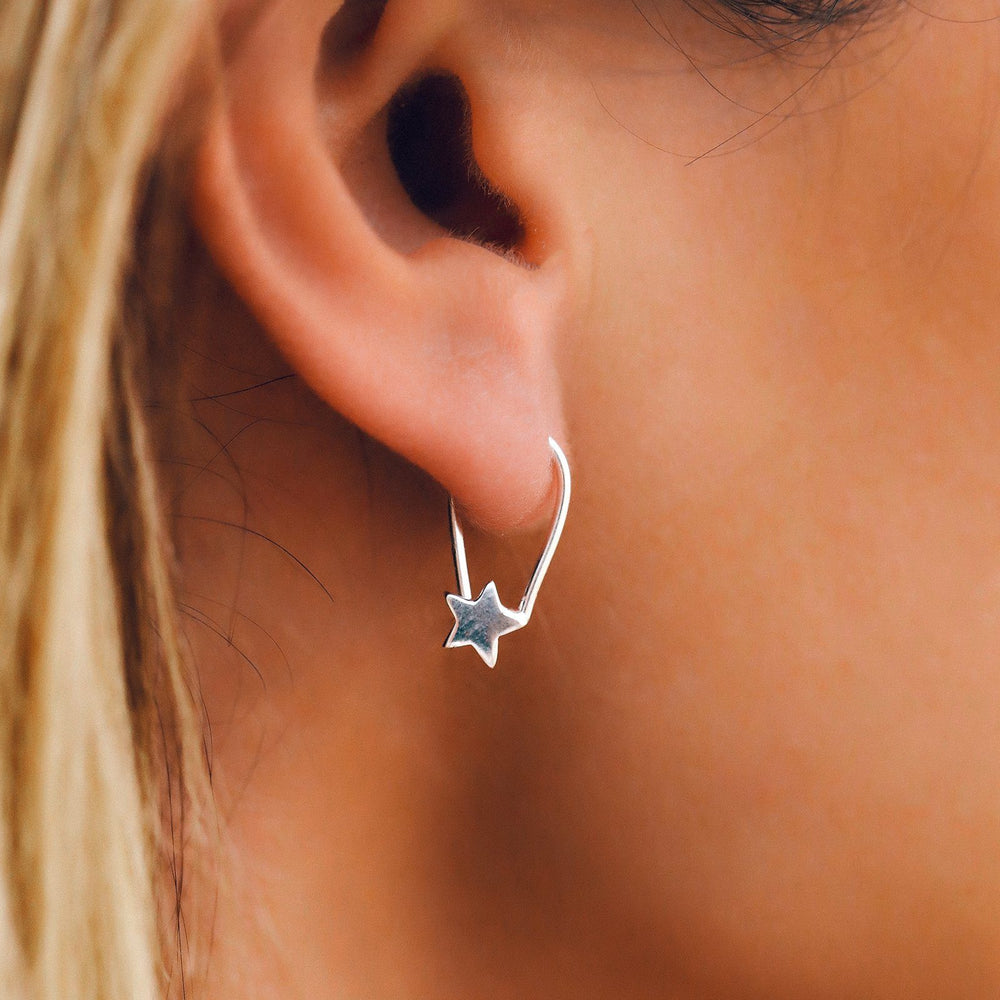 Star Safety Pin Earrings 2