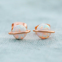 Opal Saturn Stud Earrings Gallery Thumbnail