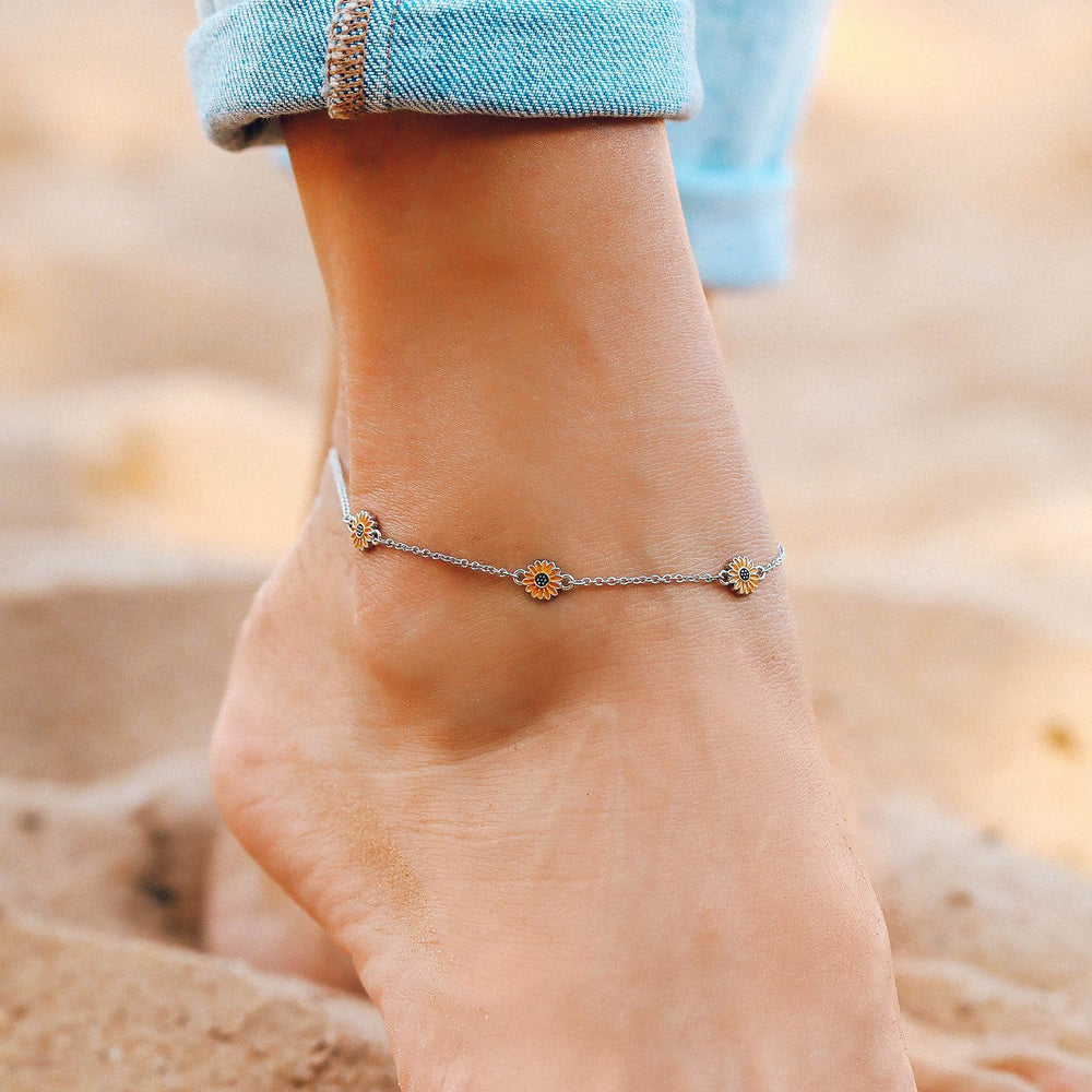 Enamel Sunflower Anklet 4