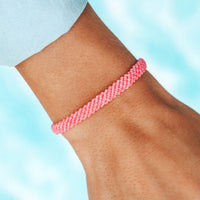 Pink Half Flat Woven Bracelet Gallery Thumbnail