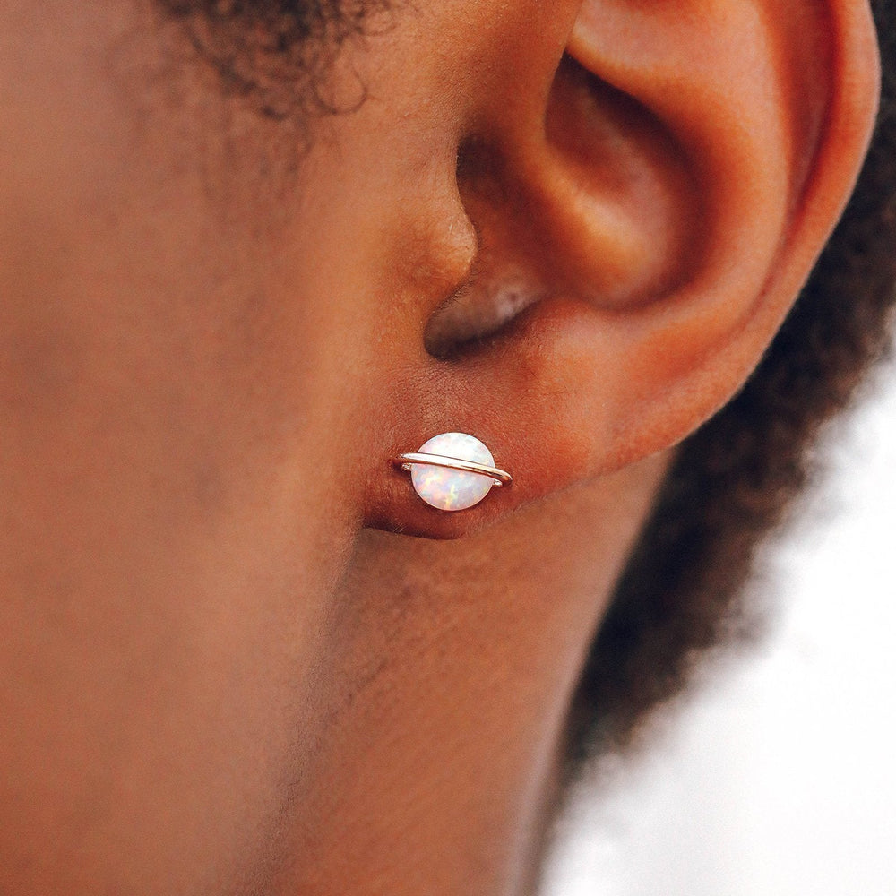 Opal Saturn Stud Earrings 3