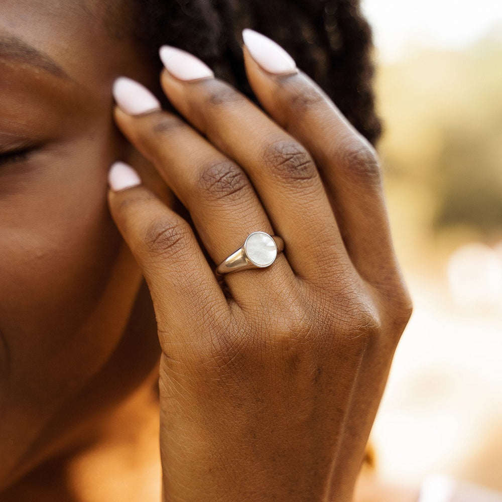 Mother of Pearl Signet Ring 9