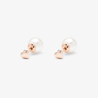 Pearl & Heart Double Sided Stud Earring Gallery Thumbnail