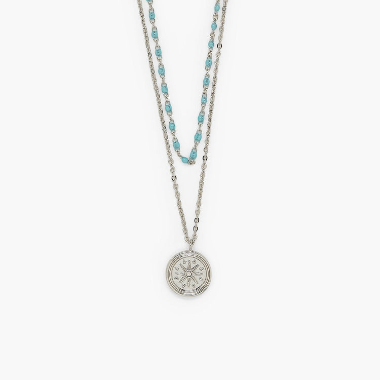 Disney Pocahontas Compass Coin Layered Necklace