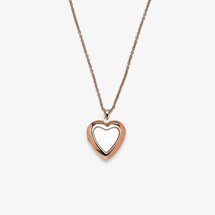 Stone Heart Locket Necklace