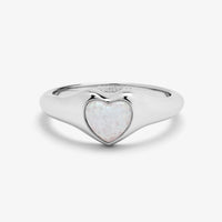 Stone Heart Signet Ring