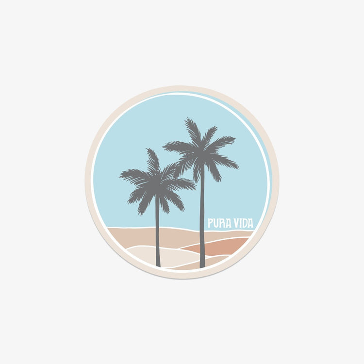 Sky Blue Palms Sticker