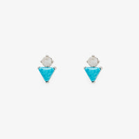 Turquoise & Moonstone Stud Earrings Gallery Thumbnail